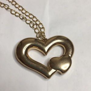 Gold chunky heart necklace